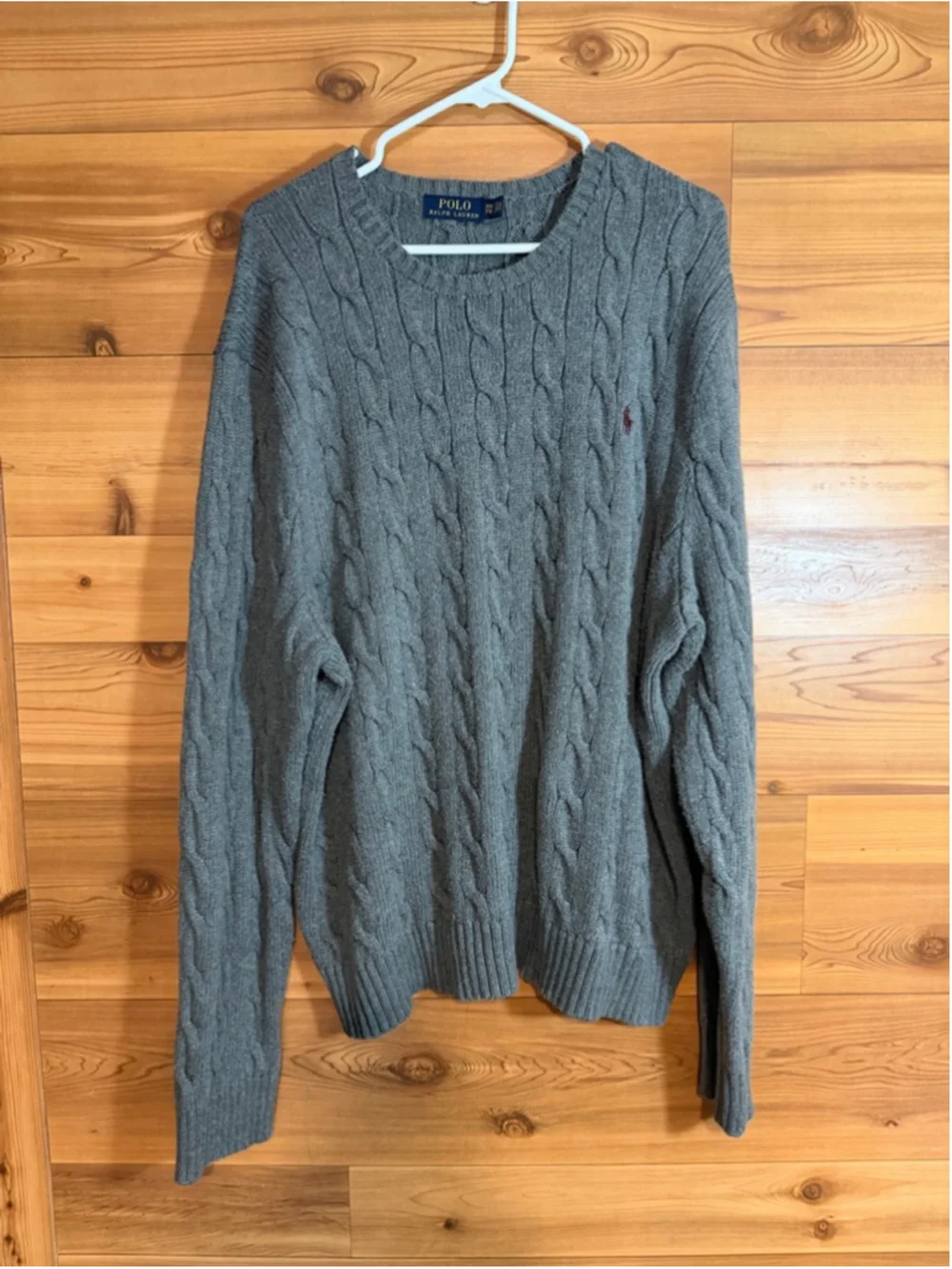 Polo Ralph Lauren mens Cable-Knit Cotton Sweater gray XXL